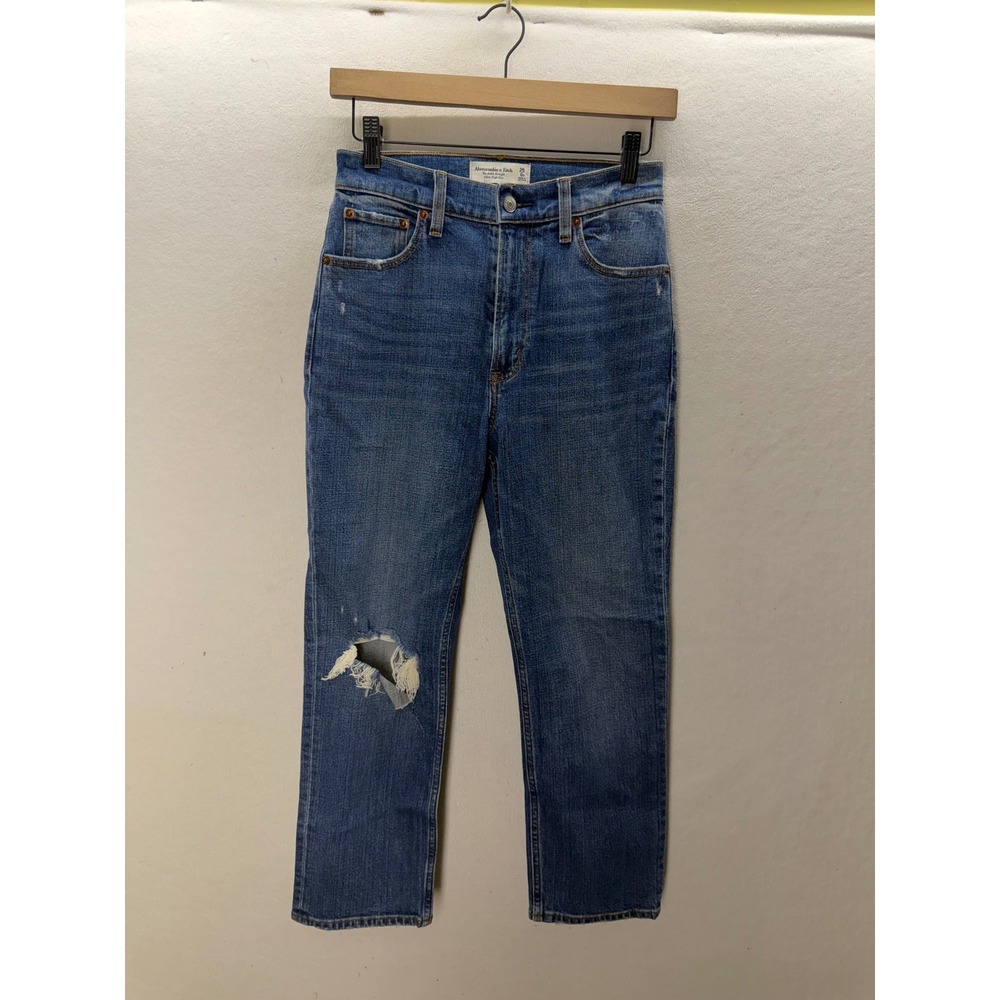 Abercrombie & Fitch Jeans Womens 25 Blue Curve Love Ankle Straight 3589